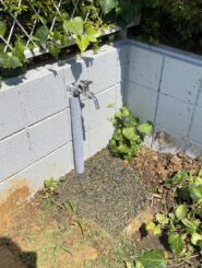 愛知県みよし市の屋外給水管工事｜水栓柱撤去と給水管切り廻し後の施工完了写真